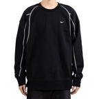 Custom Nike Sweatshirt Black With White Lines And Ripped Details
