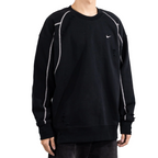 Custom Nike Sweatshirt Black With White Lines And Ripped Details
