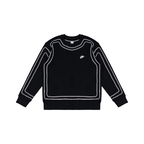 Custom Nike Sweatshirt Black With White Outline Pattern