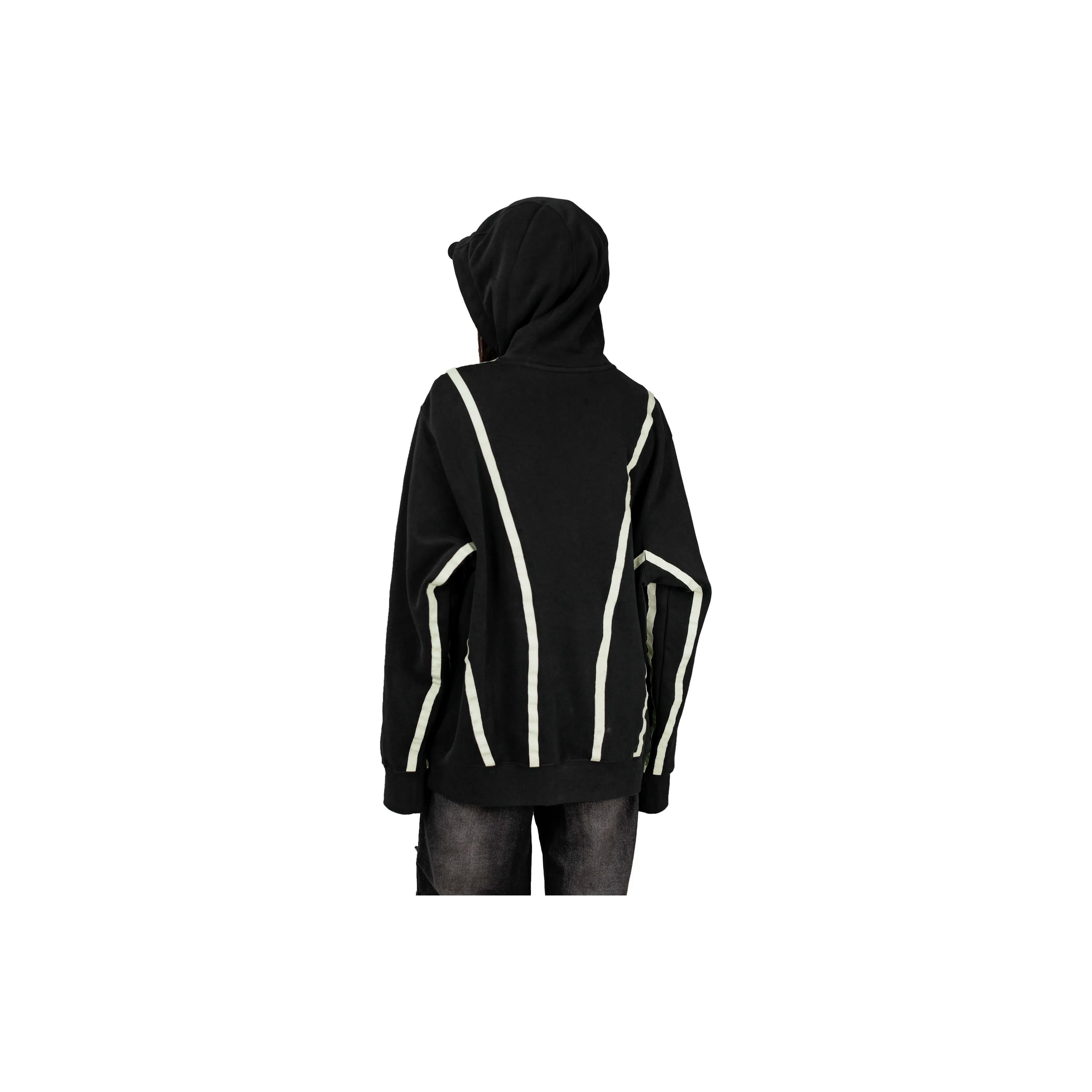 Custom Nike Sweatshirt Black With White Stripes