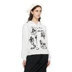 Custom Nike Sweatshirt White Black Sketchy Graffiti