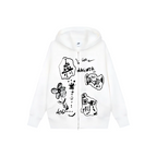 Custom Nike Sweatshirt White Black Sketchy Graffiti