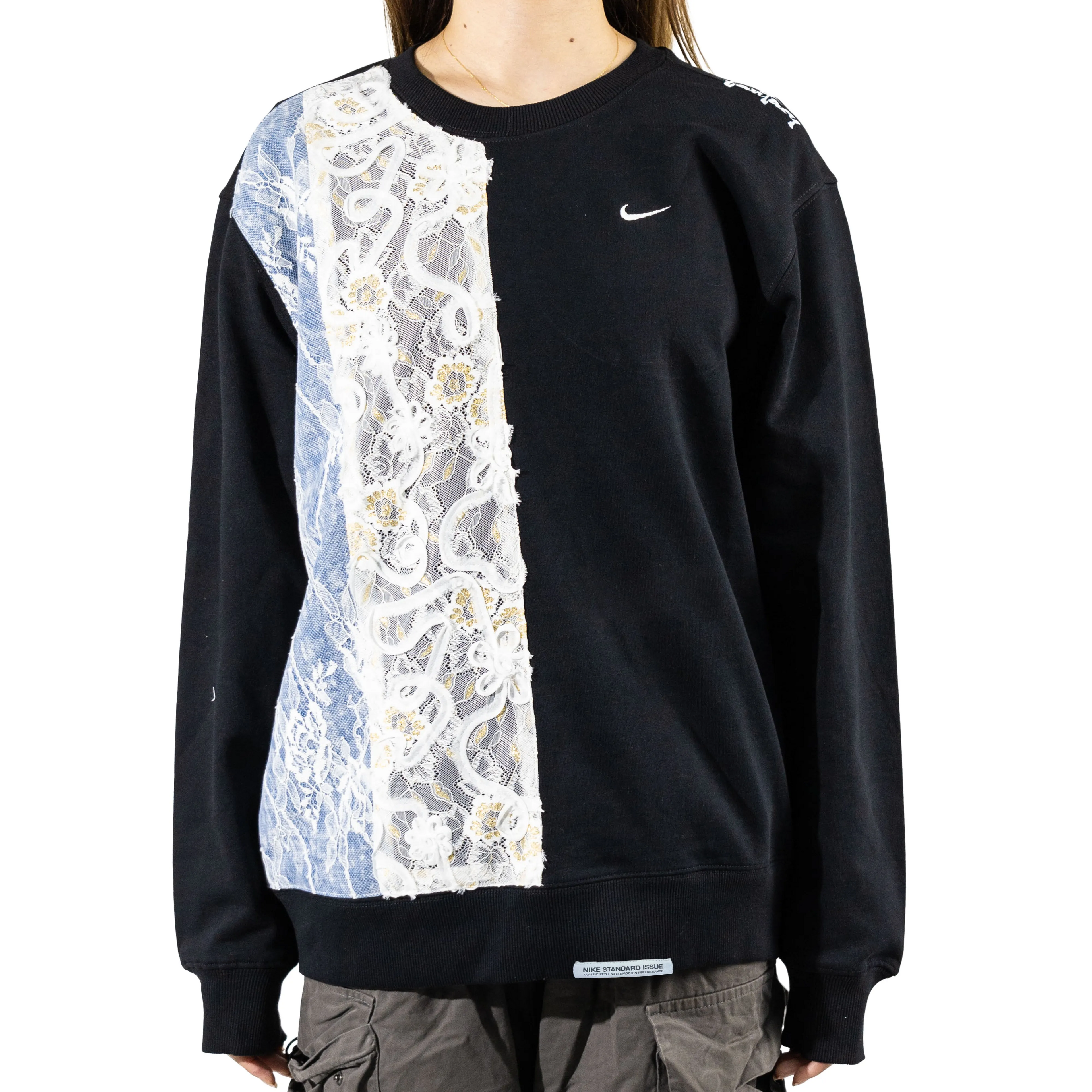 Custom Nike Sweatshirt With Lace Patchwork