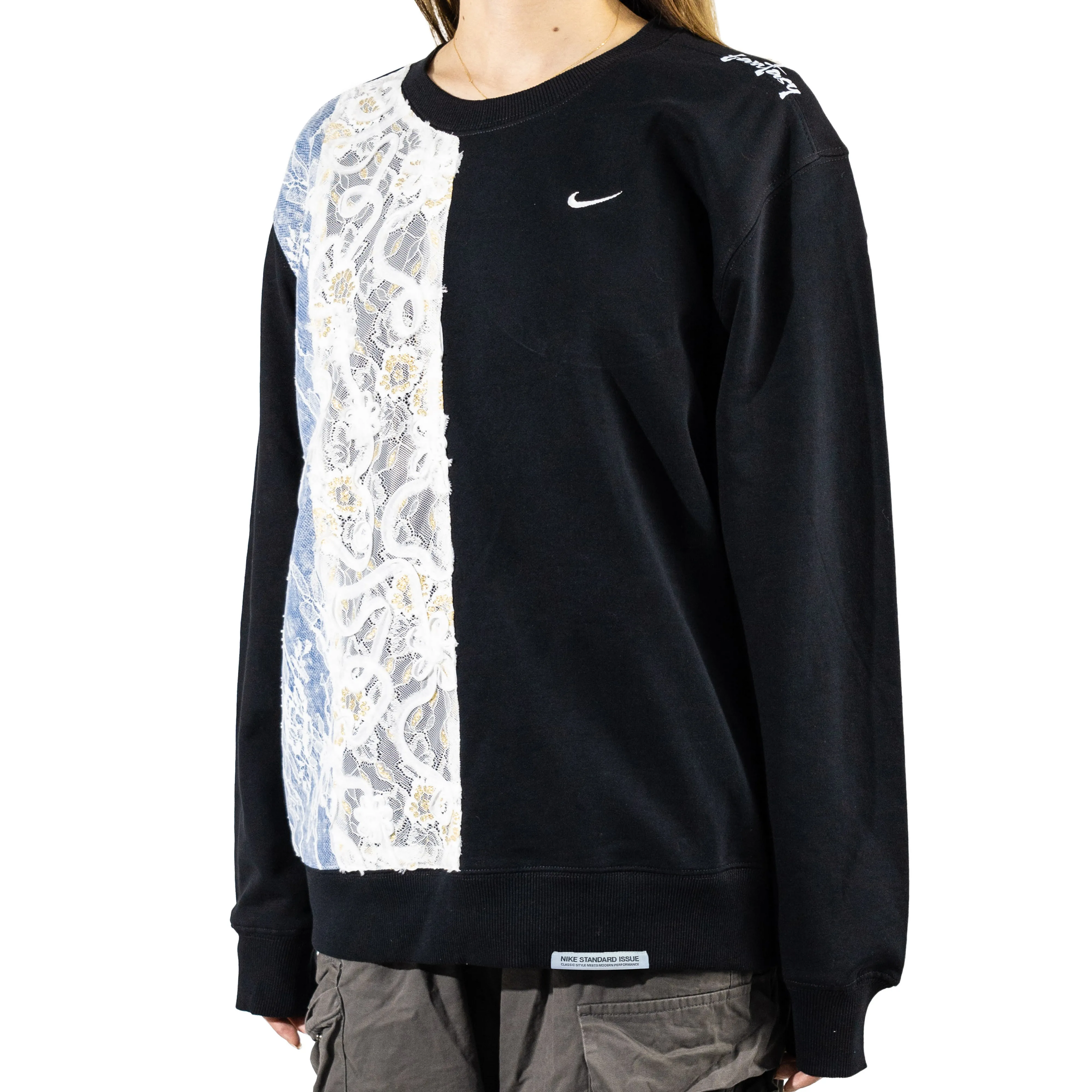 Custom Nike Sweatshirt With Lace Patchwork