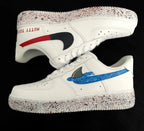 Custom - painted Red Blue Custom Air Force 1