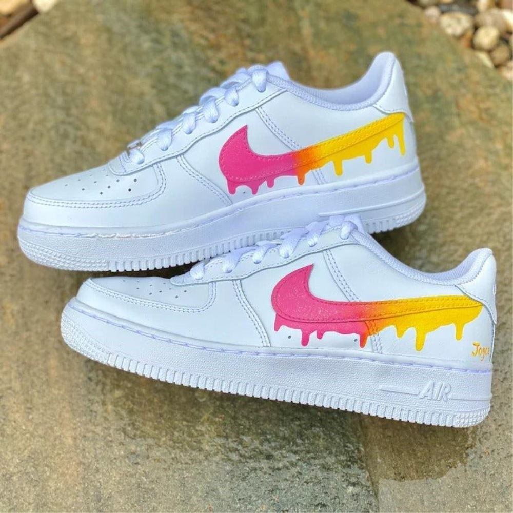 Pink Yellow Drip Custom Air Force 1