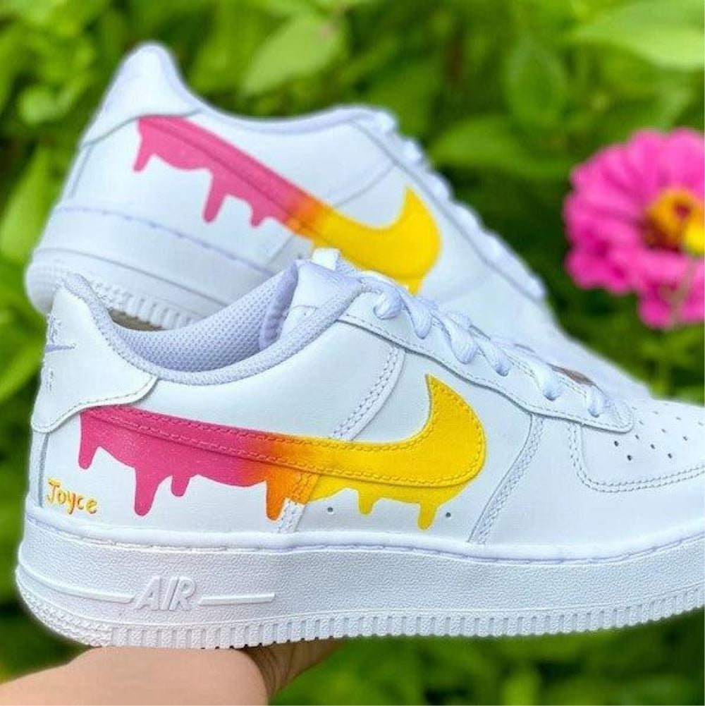 Pink Yellow Drip Custom Air Force 1