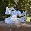 Hand Painted Black Gold Splatter Custom Air Force 1 Sneakers
