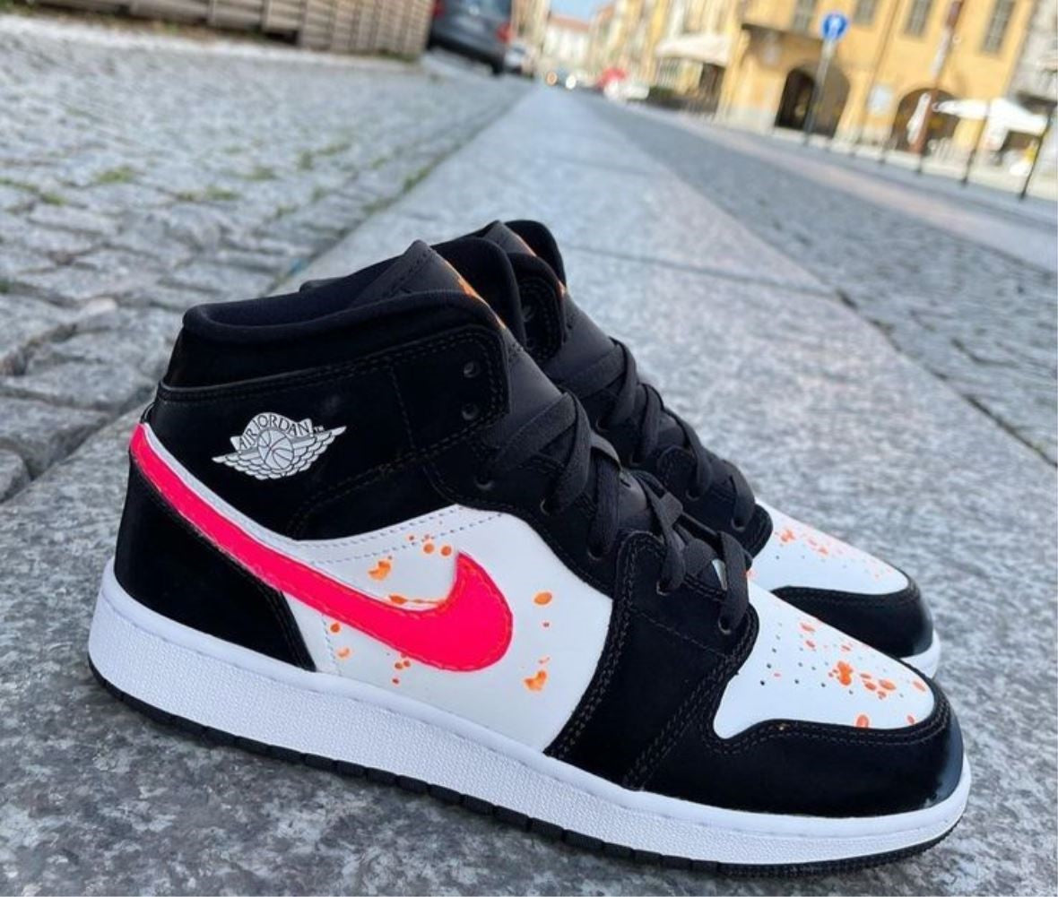 Orange Splatter Custom Air Jordan 1
