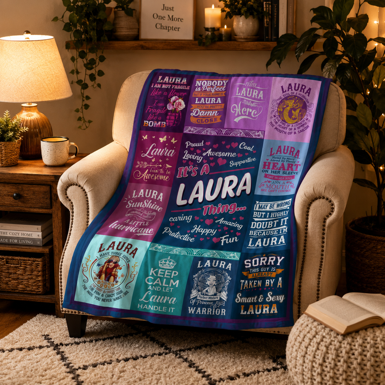 Laura Premium Sheepskin Blanket - Personalized “It’s A Laura Thing” Gift