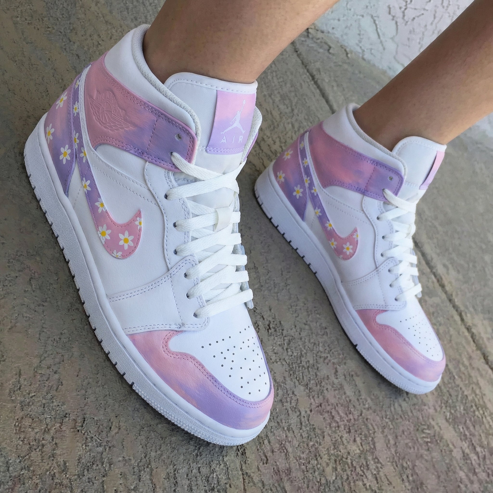 Daisy Baby Pink Purple Custom Air Jordan 1