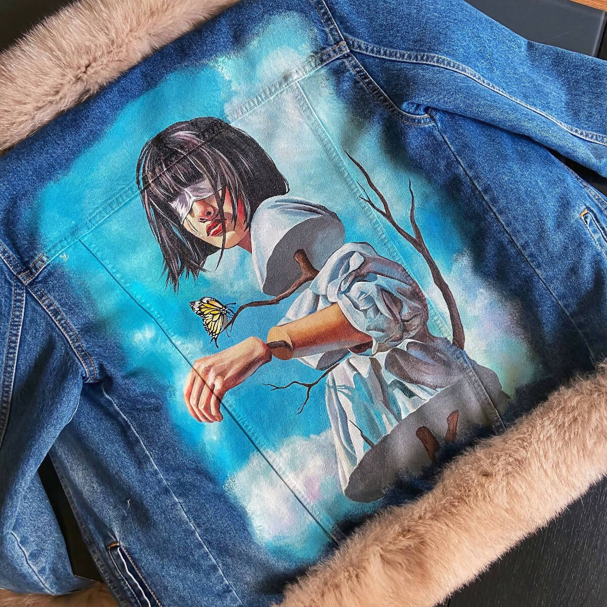 Marionette Custom Hand Painted Denim Jacket