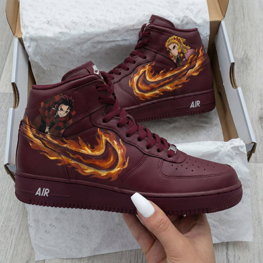 Demon Slayer Theme Maroon Custom Air Force 1