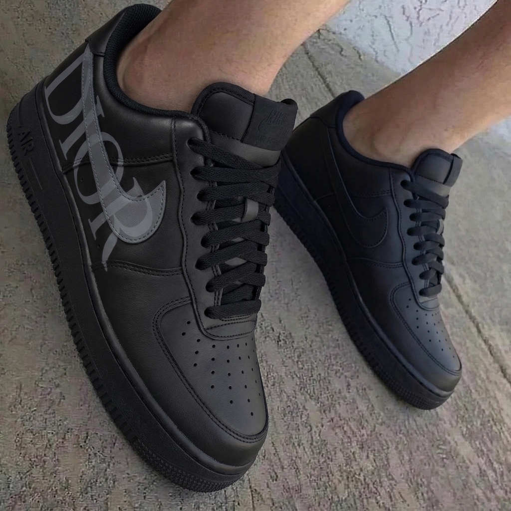 Dior Black Gray Custom Air Force 1
