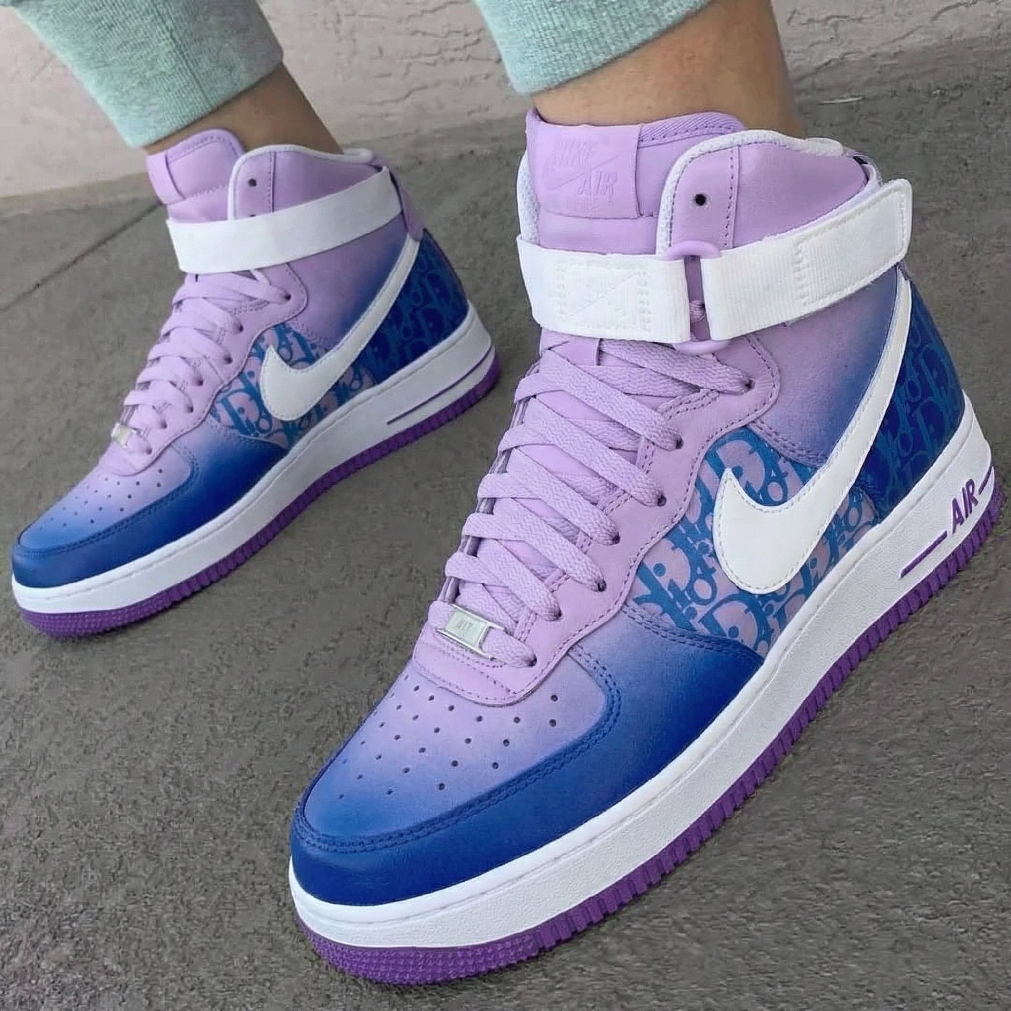 Dior Pattern Baby Purple Blue Custom Air Force 1