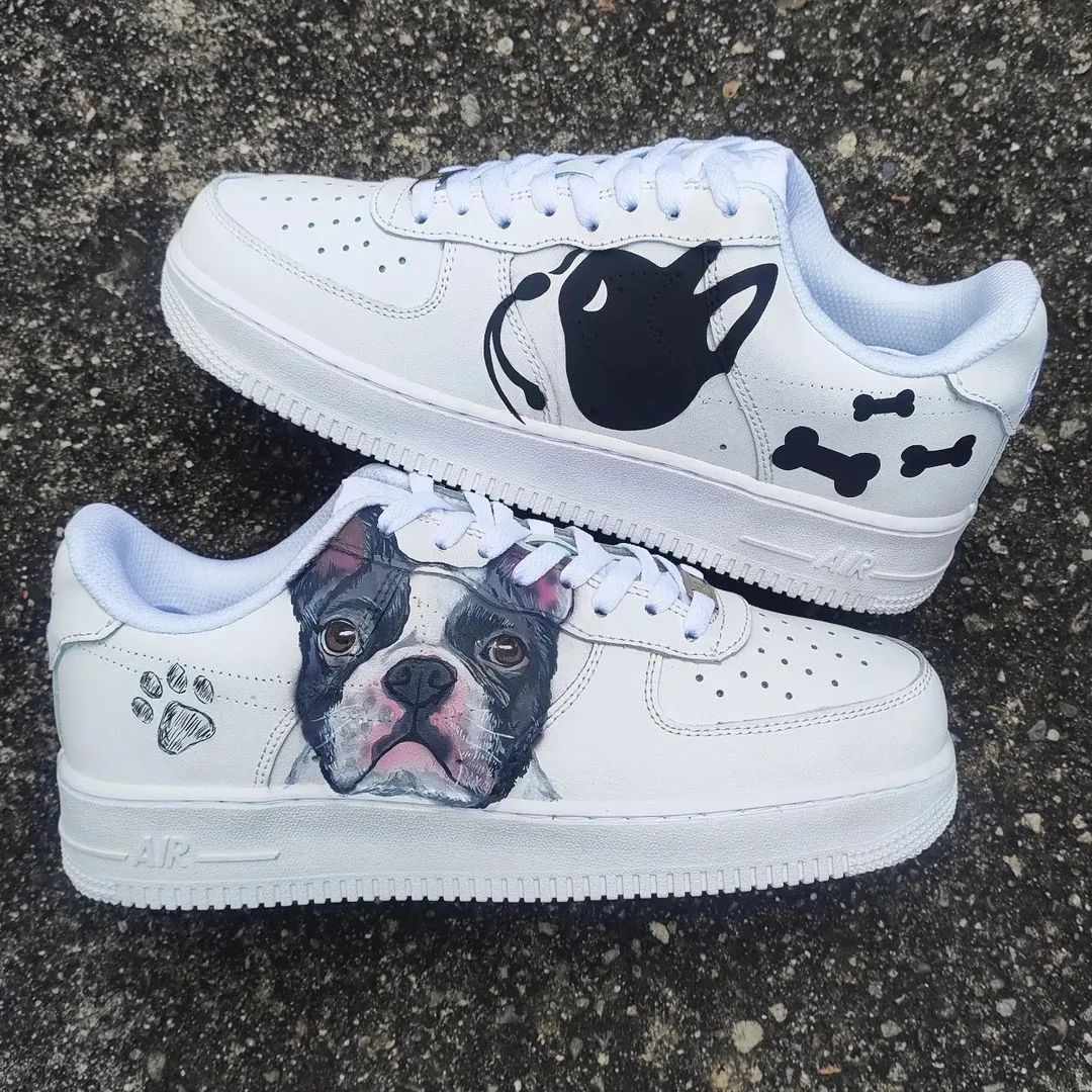 Dog Theme Black White Custom Air Force 1