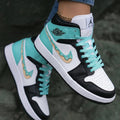 Donut Pattern Teal Black White Custom Air Jordan 1