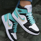 Donut Pattern Teal Black White Custom Air Jordan 1