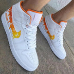 Drip LV Pattern Orange Yellow Custom Air Jordan 1
