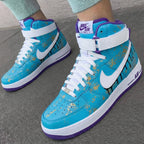 Drip Paint Gold Splatter Blue Purple Custom Air Force 1
