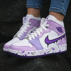Drip Paint Pattern Baby Purple White Custom Air Jordan 1