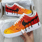 Drip Paint Pattern Orange Red Custom Air Force 1