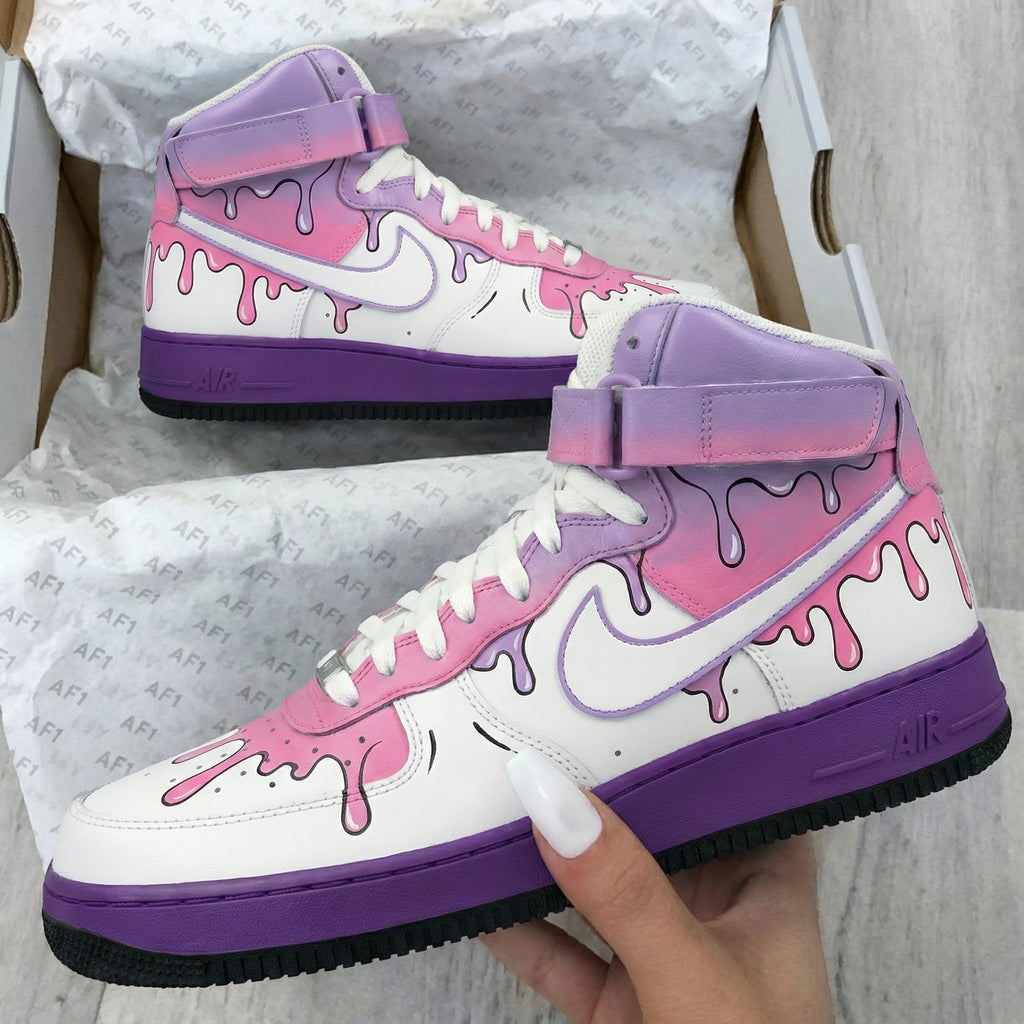 Drip Pattern Baby Pink Purple Custom Air Force 1