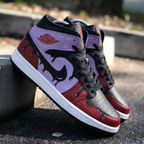 Drip Pattern Baby Purple and Maroon Custom Air Jordan 1