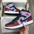 Drip Pattern Baby Purple and Maroon Custom Air Jordan 1