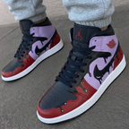 Drip Pattern Baby Purple and Maroon Custom Air Jordan 1