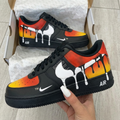 Drip Pattern Black Orange Red Custom Air Force 1