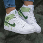 Drip Pattern Green Custom Air Jordan 1