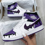 Drip Pattern Purple White Custom Air Jordan 1