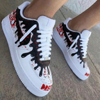 Drip Pattern Red Black Custom Air Force 1