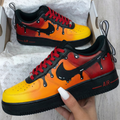 Drip Pattern Yellow Orange Black Custom Air Force 1