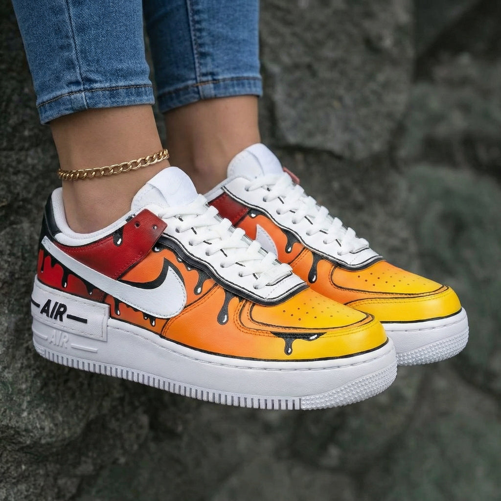 Drip Pattern Yellow Orange Custom Air Force 1