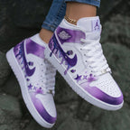 Drip Rose Star Pattern Purple White Custom Air Jordan 1