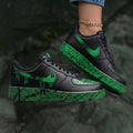 Drip Splatter Black Green Custom Air Force 1