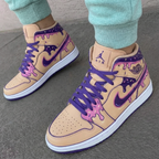 Dripping Ice - Cream Pattern Beige Pink Custom Air Jordan 1