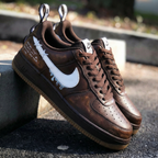 Dripping - Logo Pattern Brown White Custom Air Force 1