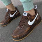 Dripping - Logo Pattern Brown White Custom Air Force 1