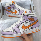 Dripping - Logo Pattern Lilac Orange Custom Air Jordan 1