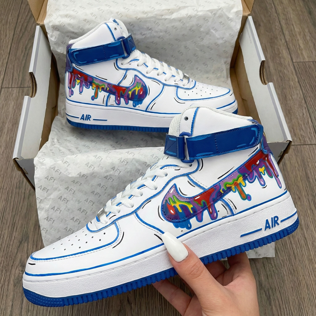Dripping - Paint Pattern Blue Custom Air Force 1