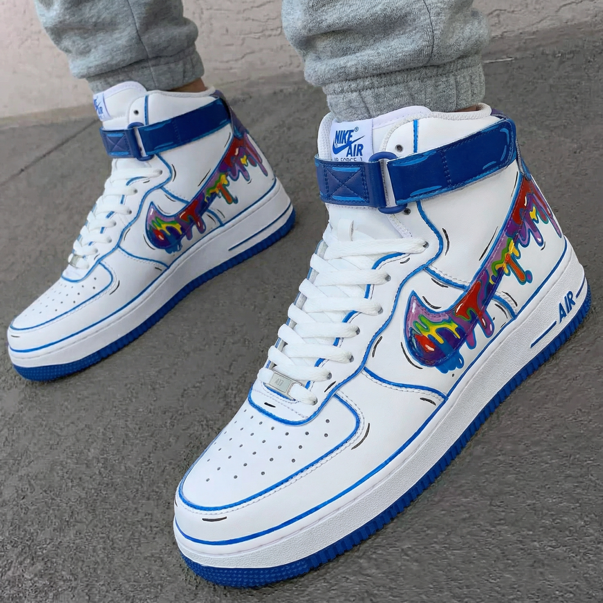 Dripping - Paint Pattern Blue Custom Air Force 1