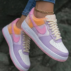 Dripping Pattern Baby Pink Orange Thick Shoelace Custom Air Force 1