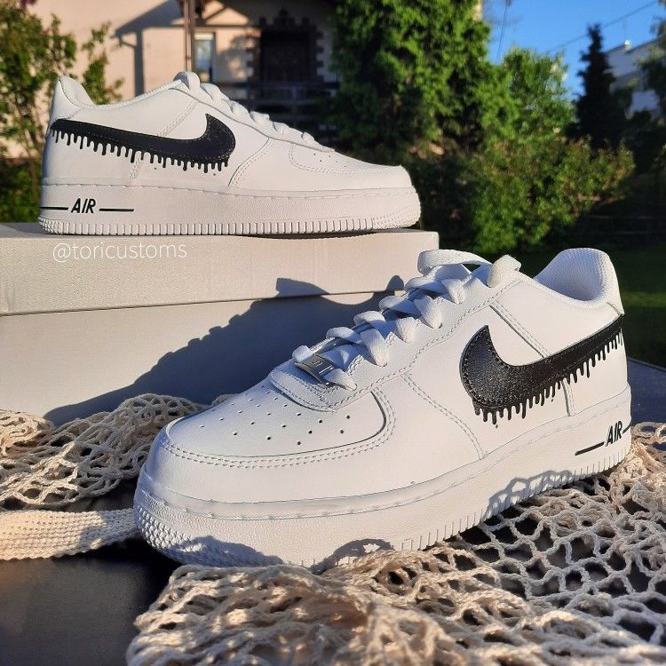 Dripping Pattern Black Custom Air Force 1