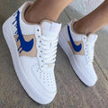 Drippy Swoosh Blue Beige Custom Air Force 1