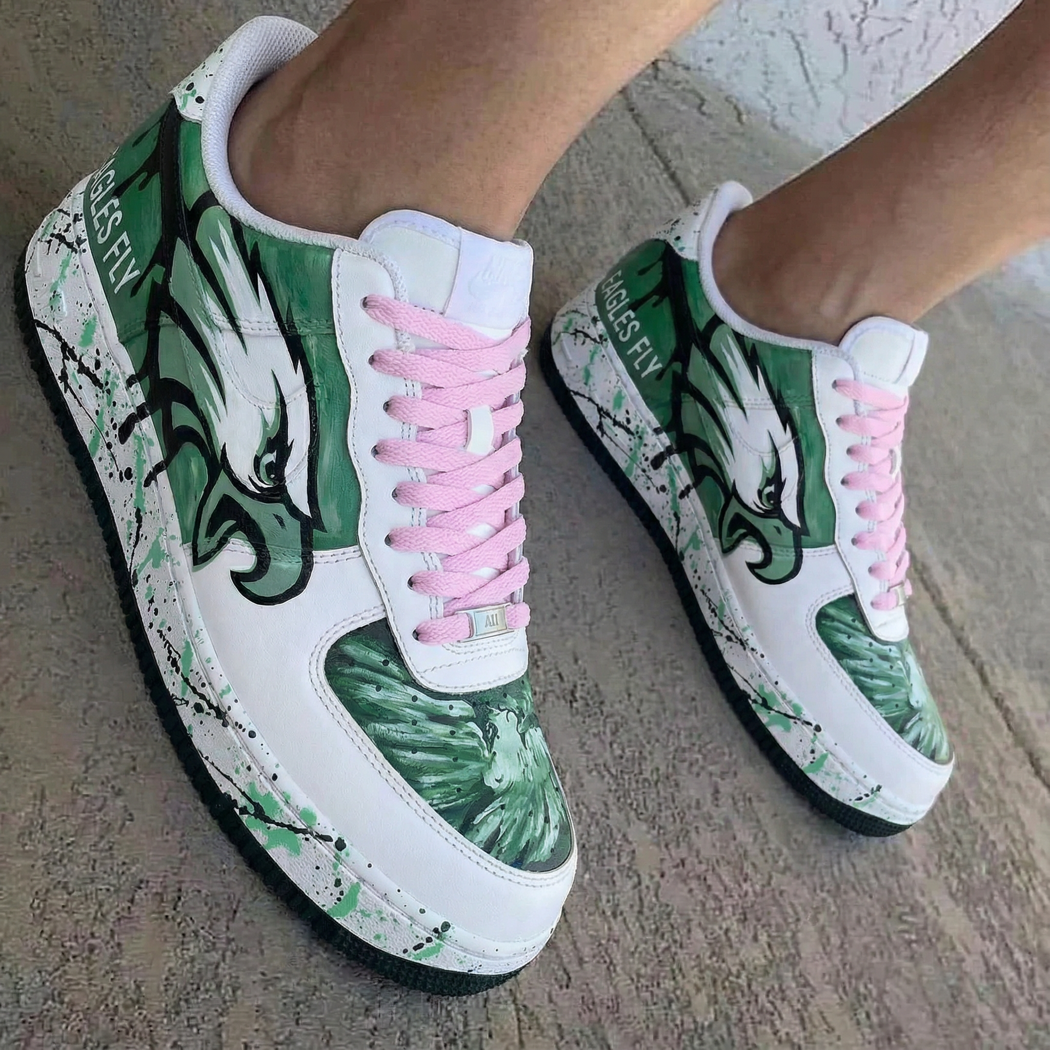 Eagle Pattern Baby Pink Custom Air Force 1