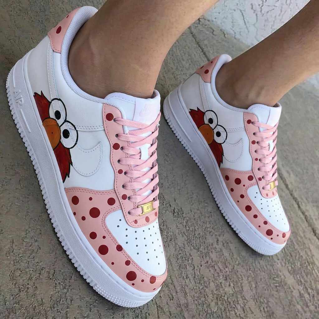 Elmo Cartoon Red Dots Baby Pink Custom Air Force 1