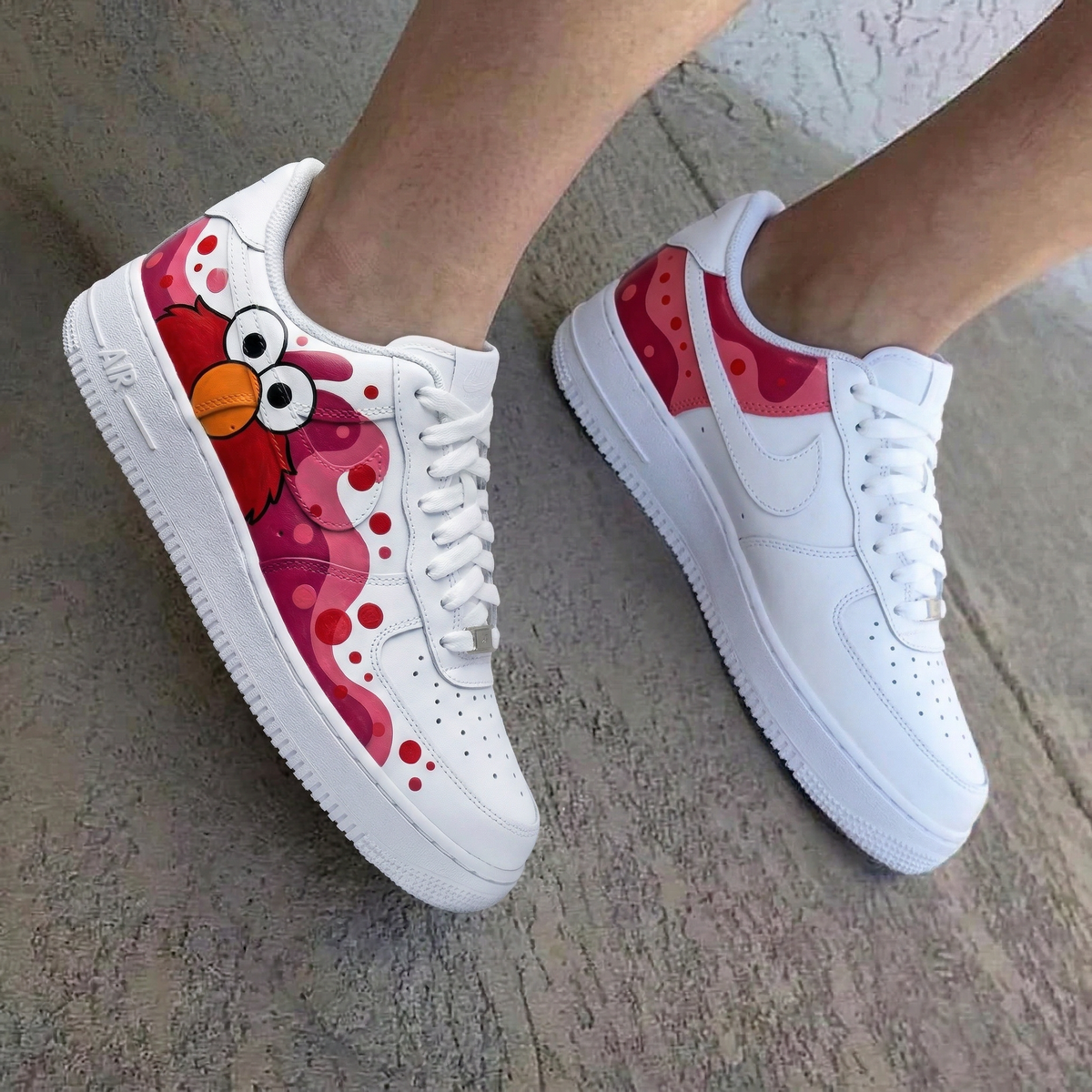 Elmo Cartoon Red Pink Custom Air Force 1